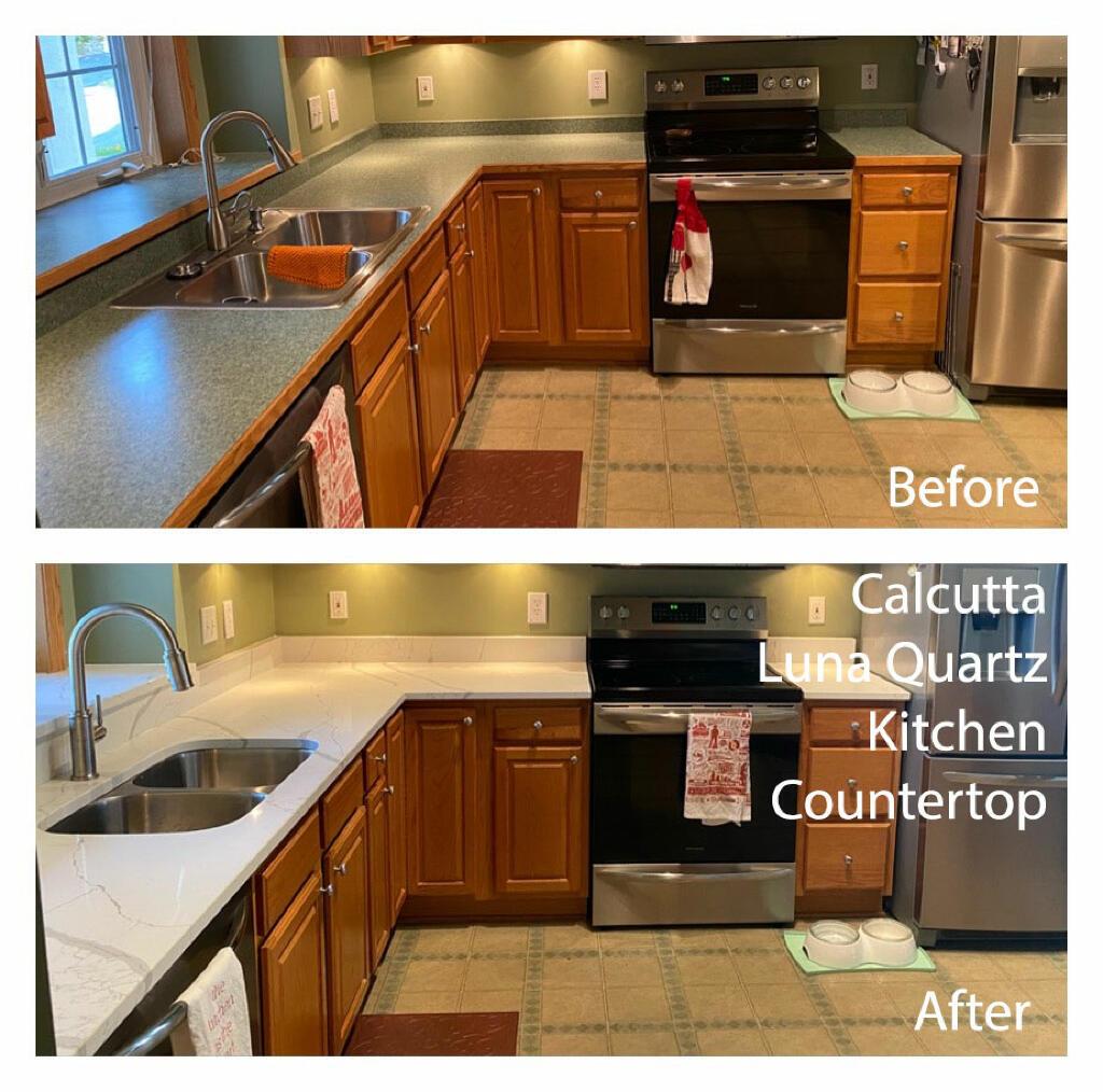Calcutta Luna Quartz Kitchen Countertop | Twin Cities Discount Granite